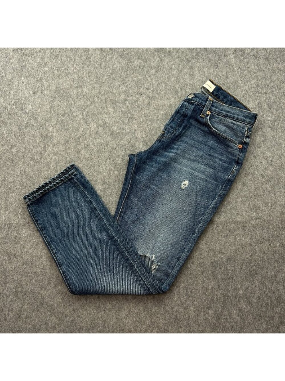 Gap Relaxed Boyfriend Jeans Women's Size 26 Button Fly Distressed Denim - Picture 1 of 12